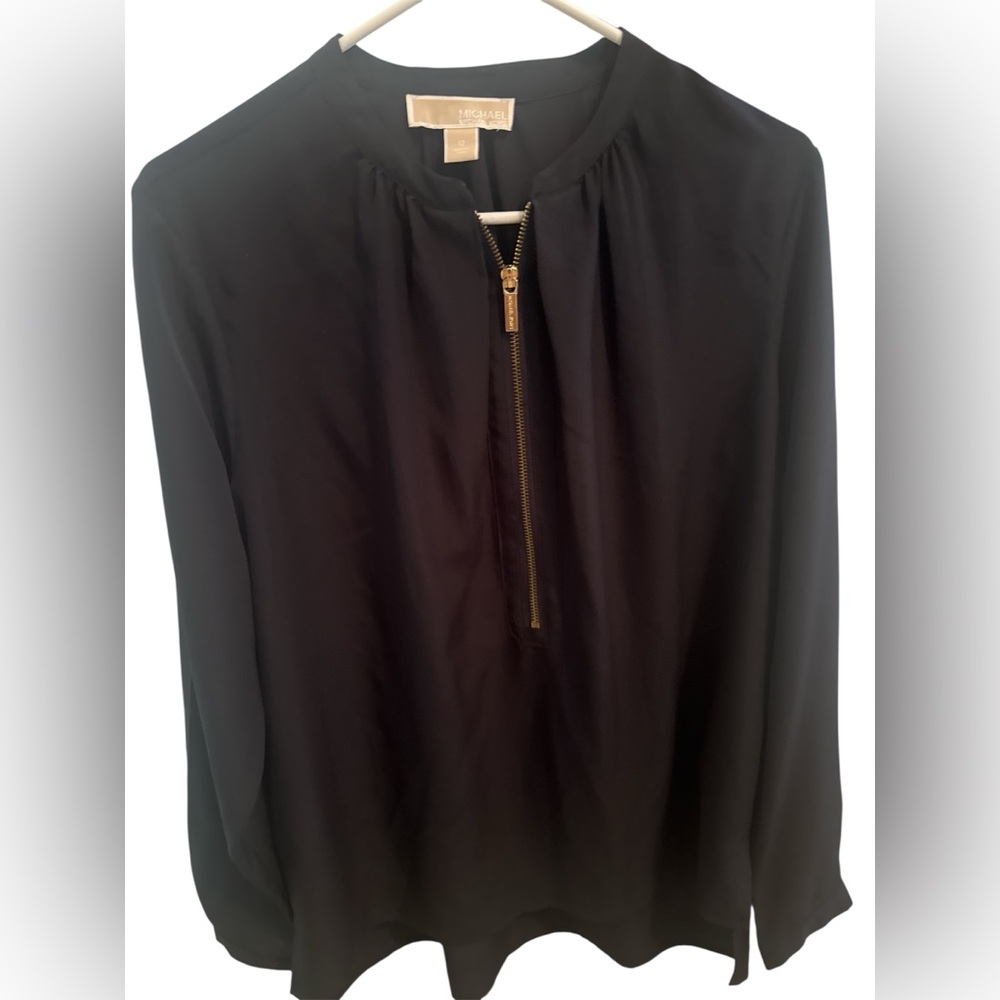 Michael Kors dark navy long sleeve blouse size Xlarge